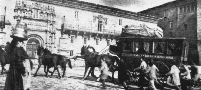 La Ferrocarrilana en la Plaza de Obradoiro (Santiago de Compostela).