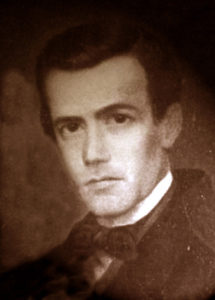 Único retrato fotográfico de Aurelio Aguirre, realizado hacia 1855, cuando alcanza la primera notoriedad exterior. A pesar de su deficiente calidad, será la base de toda la iconografía posterior